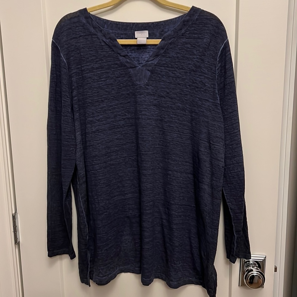 Chicos V Neck Tunic Top, Size 3